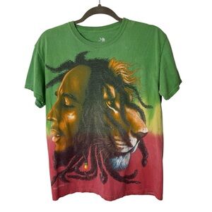 Vintage 2005 Bob Marley Tie Dye Lion Rasta T Shirt Size Medium Zion